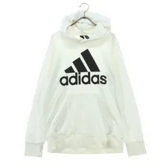 adidas アディダス プリント 長袖 パーカー M ホワイト メンズ 古着