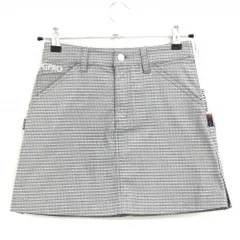 【美品】パーリーゲイツ スカート 白×ネイビー 細目ロゴ総柄 ストレッチ レディース 00(XS) ゴルフウェア 2024年モデル PEARLY GATES