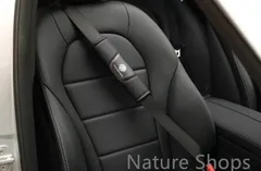 【新品未使用】フォルクスワーゲン VW  ロゴ シートベルトパッド 本革　シートベルトパッド   2枚セット ブラック ★ GOLF GTI　シロッコ　ポロ　ビートル　ルポ  パサート