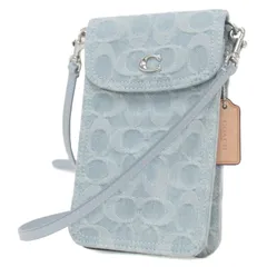 COACH コーチ バッグ ショルダー カバン 鞄 クロスボディ 肩掛け フラップ スマホショルダー デニム シグネチャー レザーストラップ おしゃれ シンプル きれいめ 大人女子 ブランド 上品 エレガントのサムネイル