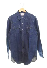 リーバイス Levi's 90s 90's 99年製 ショートホーン デニム ウエスタン シャツ 50s レプリカ 復刻 日本製 61504-53 40 長袖シャツ ブルー Lサイズ 103MT-2673