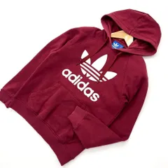 アディダス ☆ adidas 大定番♪ トレフォイル スウェット プルオーバー パーカー エンジ S スポーツ ストリート スケーター Y2K■S1077