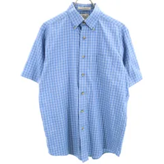 エルエルビーン アウトドア チェック柄 半袖 ボタンダウンシャツ S ブルー系 L.L.Bean メンズ