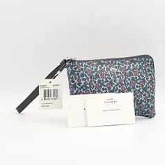 未使用品 コーチ F59551 花柄 ブルー ポーチ 2000000 NSK INU