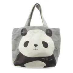 アドベンチャーワールド ミニトートバッグ ハンドバッグ パンダ キャンバス グレー /YM5