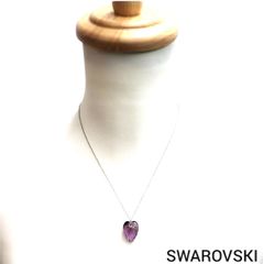 ✨美品✨SWAROVSKI　ネックレス　ハート　ストーン　ペンダント　紫