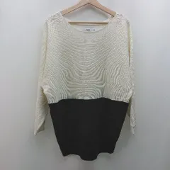◇ AZUL BY MOUSSY バイカラー カジュアル 綺麗め 長袖 ニット セーター サイズM ホワイト/ブラック レディース E 【1306260000385】
