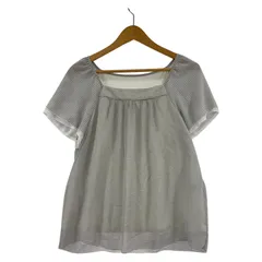 INDIVI インディヴィ ボーダー シフォンブラウス size40/グレー系