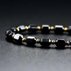 磁気ネックレス マグネット ヘマタイト 天然石 アクセサリー マグネット 黒 金のサムネイル