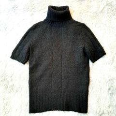 コムサイズム COMME CA ISM【M】半袖ニットブラック 黒 モヘア混
