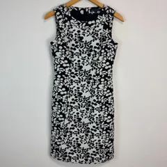 Brooks Brothers ブルックスブラザーズ ワンピース ひざ丈 花柄 総柄 ノースリーブ ホワイト ブラック 2サイズ レディース 古着 モード