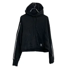 Calvin Klein Jeans プリントスウェット パーカー XS ブラック カルバンクラインジーンズ レディース 古着卸 アメリカ仕入 a611-7379