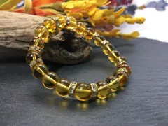 パワーストーン ブレスレット シトリン (ゴールド) 8mm レディース  ●