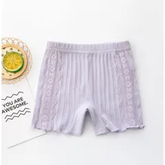 ☆ パープル ☆ 110cm ☆ オーバーパンツ lypans スパッツ キッズ 女の子 1分丈 オーバーパンツ 幼稚園 保育園 小学生 子ども 子供 インナーパンツ インナー アンダー 見せパン 下着 肌着 パンツ アンダーショーツパンツ ペチパンツ