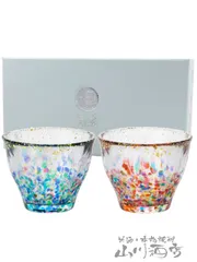 津軽びいどろ MATSURI 金彩ぐいのみペア / 北洋硝子株式会社 【 8276 】 【 酒器 】