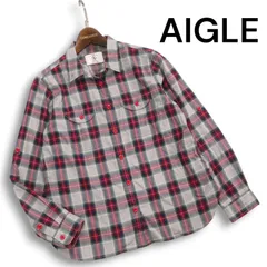 AIGLE エーグル 秋冬 ポリ&コットン★ 長袖 ワーク チェック ネル シャツ Sz.M レディース アウトドア