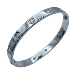 極美品　カルティエ　純正品　ラブブレス　ドライバー　シルバー色　現行仕様　刻印 CARTIER カルティエ ラブブレス SM フル ダイヤモンド #16