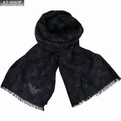 メンズ マフラー エンポリオ アルマーニ EMPORIO ARMANI スカーフ 2022AW  ナイトブルー