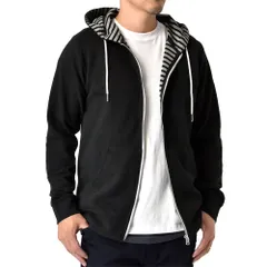 パーカー 《06ブラック》 新品 未使用 メンズ 長袖 裏ボーダー ジップアップ マリンパーカー【H5H】【ゆうパケット】 ファッション