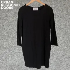 URBAN RESEARCH DOORS 黒の七分袖カットソーワンピース Fサイズ