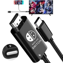 【新着商品】OLED/パソコン/タブレット/スマホなどに対応 Switch/Switch 持ち運び便利 多機能 小型 遅延なし (ブラック) 高性能チップ PD急速充電 HDMI変換 TVモード 4K&1080P解像度 純正直接にTV出力Hdmi テレビ接続ケ