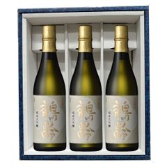 新潟県産の越淡麗を100％使った純米大吟醸酒です 日本酒 正規特約店 青木酒造　鶴齢　純米大吟醸　3本化粧付　720ml　贈答品　御中元　お歳暮　プレゼント