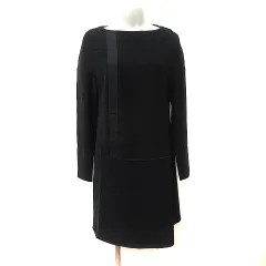 キャシャレル cacharel ワンピース ひざ丈 長袖 黒 ブラック /YIのサムネイル