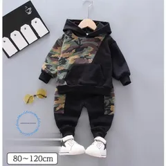 ベビー服 セットアップ 子供服 パーカー 迷彩柄 長袖 男の子 女の子 ボーイズ 秋 春 80 90 100 110 120CYB132春の新生活 xzjhczx#