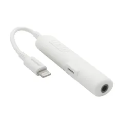 オウルテック オーディオ変換アダプター 充電用ライトニングポート付き ライトニング to 3.5mmミニジャック ハイレゾ対応 48kHz/24bit DAC MFi認証 イヤホンマイク対応 15cm ホワイト OWL-CBLTF35LT01-R [ホワイト]