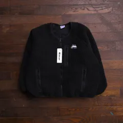 FIRST DOWN ファーストダウン Mesh Lining Collarless Boa Fleece Jacket ボアフリースジャケット ブラック LLサイズ ユニセックス デッドストック