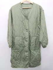 ◇ Bou Jeloud ブージュルード ノーカラー キルティング 中綿 長袖 ジャケット コート サイズM カーキ系 レディース P  【1407260030973】のサムネイル