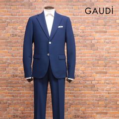 25SS/GAUDI/50サイズ/シングル スーツ さらっとストレッチ 無地 ドット柄フェイクチーフ ガウディ 新作 新品/紺/ネイビー/kf120/