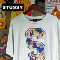 STUSSY ステューシー メキシコ製 Tシャツ XLサイズ フラワー 花柄 S 80 ナンバリング 白 ホワイト 10659