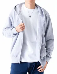 5XL_ヘザーグレー [ティーシャツドットエスティー] パーカー 無地 裏パイル ジップアップ 10.0oz メンズ ヘザーグレー 5XL