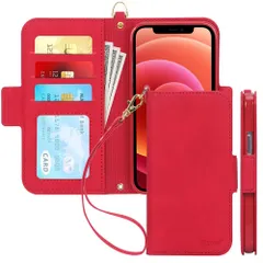 iPhone 12 ケース iPhone12 Pro ケース 手帳型 6.1インチ Skycase 5G スマホケース [Qi ワイヤレス充電対応] ハンドメイド 型押し 高級PUレザー 手帳型 カード収納 スタンド機能 サイドマグネット式 ストラ