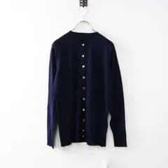 定番アイテム 未使用 保管品 ドゥーズィエムクラス FF30 クルーネック ニットカーディガン 38 ネイビー/トップス【2400014446982】
