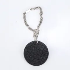 【正規 未使用】BVLGARI ロゴ刻印 黒×黒銀チャーム/ネックレスチェーン 正規 未使用】BVLGARI ロゴ刻印黒×黒銀チャーム/3㎜ネックレス
