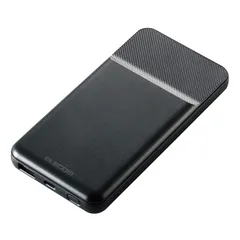 エレコム モバイルバッテリー 10000mAh 大容量 マグネット ( USB PD対応 ) Type-C×1 / USB-A×1 【 iPhone12シリーズ推奨 】 PSE認証 ブラック DE-C32-10000BK [ブラック] [1)バッテリー単体]