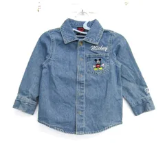 ベビードール 長袖シャツ トップス デニム ミッキーマウス 未使用品 ベビー 男の子用 90サイズ ブルー BABYDOLL