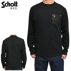 Schott NYC ショット 782-5930003 3123190 レザーポケット 長袖Ｔシャツ Schott BROS. ワンスター ロンT トップス メンズのサムネイル