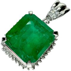 エメラルド 5.62ct ダイヤモンド 0.34ct ペンダントトップ Pt850プラチナ/（金性分析済み） 10.0g レディース 【中古】【真子質店】【NN】