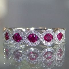 新品☆PT950☆天然ビルマ産ルビー0.88ct☆ダイヤ0.23ct☆ハート 