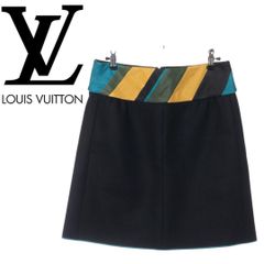 【ルイ・ヴィトン】LOUIS VUITTON カシミヤスカート LVロゴ 膝丈 38