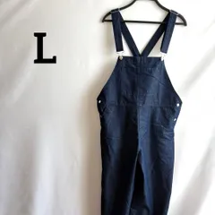新版未使用タグ付きサロペット青ブルーデニムL無地オールインワンズボンパンツ