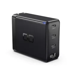 CIO LilNob USB PD 4ポート 100W 急速 充電器 GaN 窒化ガリウム Type-C/USB-C/折畳式プラグ 超コンパクト iPhone 12/iPad/Android/Switch/Macbook/Air/Pro対応 CI [ブラック]