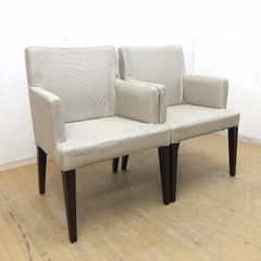 パブリック アームチェア アルミダイキャスト取手付き 2脚セット ベージュ ラウンジ カフェ 待合室　■