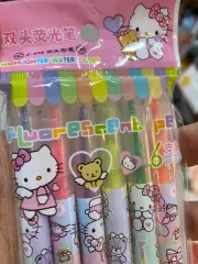 ハローキティ（HELLO KITTY） 蛍光ペン 6 犬 セット 両面に使用 可能