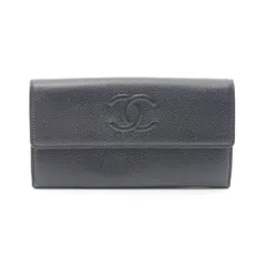 シャネル CHANEL 二つ折り長財布 ココマーク ZIP長財布 ブラック レザー ココマーク ZIP長財布 レディース Used Aのサムネイル