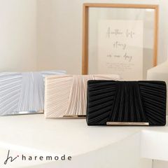 パーティーバッグ 結婚式 クラッチバッグ フォーマル パーティ バック サテン お呼ばれ 20代 30代 40代 ブラック ベージュ シルバー haremode 5041
