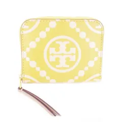 トリーバーチ TORY BURCH 小銭入れ コインケース レザー ロゴ 総柄 黄 イエロー /AO9 ■GY18